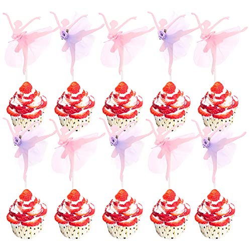 10 Stück Ballerina Kuchen Topper Ballerina Tanzen Mädchen Cupcake Topper Prinzessin Party Kuchen Dekorationen für Kinder Mädchen Geburtstag Hochzeit Party Babyparty von Simmpu