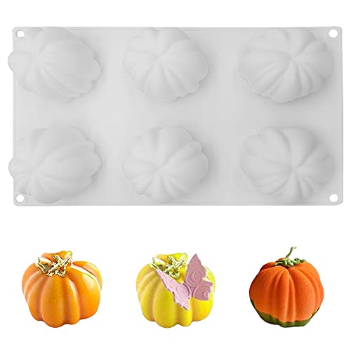 3D Kürbis Silikon Kuchenform, 3D Mousse Kuchenform Mit 6 Hohlraum Diy Keks Molds Backen Werkzeug Für Thanksgiving Weihnachtssüßigkeiten Backen Kuchendekoration Seifenherstellung Schokolade von Simmpu