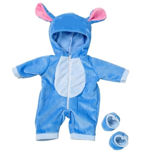 Blau Baby puppenkleidung, Puppenkleidung mit Socken, Puppenkleidung Outfits Latzhose für 13-18 Zoll Baby Puppen,Kleidung Outfits für Baby Puppen für Junge und Mädchen Geburtstagsgeschenk von Simmpu