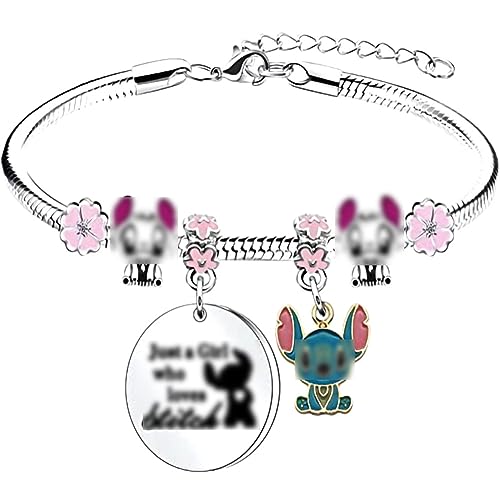 Simmpu Cartoon Armband Cartoon Glitzerndes Bettelarmband, Cartoon Verstellbares Bettelarmband 18cm Beste Schwester Geschenke von Schwester Passende für Frauen als Jubiläumsgeschenk von Simmpu