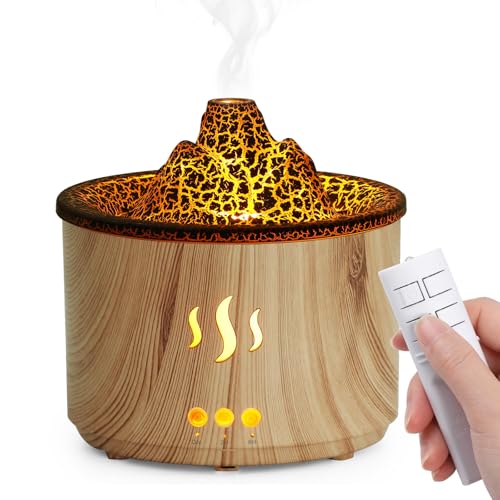 Simpeak 400ml Aroma Diffuser für Duftöle, Ultraschall Raum Diffuser Holz für ätherische Öle mit LED-Licht, Aromatherapie Düfte Luftbefeuchter mit Fernbedienung für Wohnzimmer Büro Spa, Lichtbraun von Simpeak