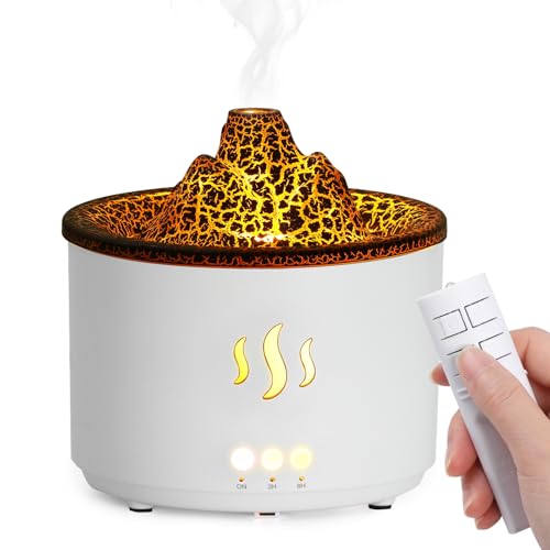 Simpeak 400ml Aroma Diffuser für Duftöle, Ultraschall Raum Diffuser Holz für ätherische Öle mit LED-Licht, Aromatherapie Düfte Luftbefeuchter mit Fernbedienung für Wohnzimmer Büro Spa, Weiß von Simpeak