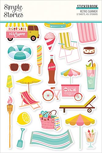 Simple Stories Sticker Book 12/Sheets-Retro Summer, 451/Pkg von Simple Stories