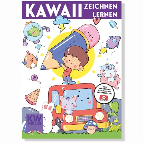 SimplePaper Kawaii zeichnen lernen – über 500 Motive malen lernen | süße Dinge & süße Tiere zeichnen lernen | Kawaii Malbuch mit Schritt für Schritt Anleitung inkl. Videos von SimplePaper