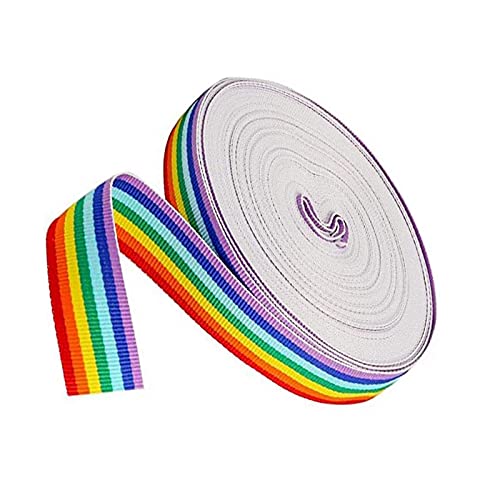 Laffiovh Regenbogen Band, Doppelseitige Regenbogen Bänder für DIY Handwerk Nähen Geschenk Verpackung (5M X 30MM) von Simpleelove