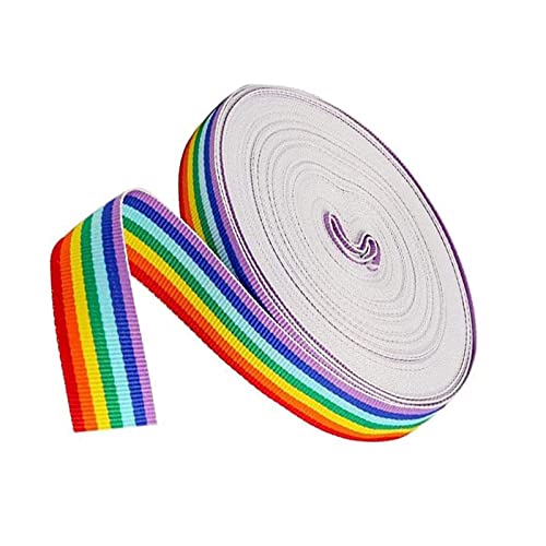 Laffiovh Regenbogen Band, Doppelseitige Regenbogen Bänder für DIY Handwerk Nähen Geschenk Verpackung (10M X 30MM) von Simpleelove