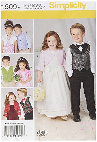 Simplicity 1509 Schnittmuster für Kleid und Weste und Bolero, für Mädchen und Jungen, Größen 3–8 von Simplicity