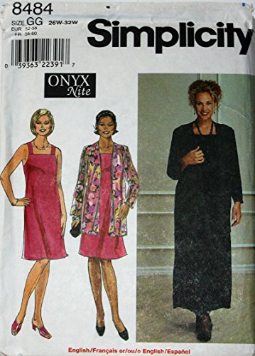 OOP Simplicity SEWING Pattern 8484. Womens Plus szs 26W,28W,30W,32W Jacket & Knit Dress. Both in 2 Lengths. Very Versitile! von Simplicity