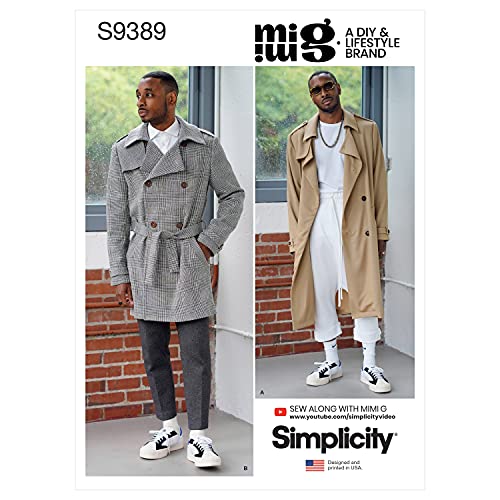 Simplicity Schnittmuster S9389 Herren-Trenchcoat in zwei Längen von SIMPLICITY