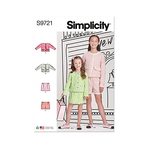 SIMPLICITY SS9721K5 Kinder Mädchen Jacken, Rock und Shorts K5 (7-8-10-12-14) von Simplicity