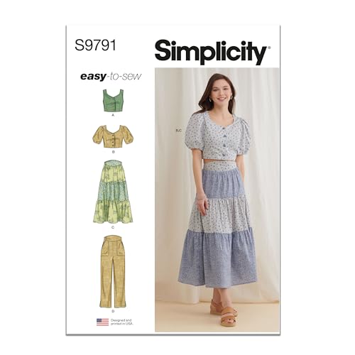 SIMPLICITY SS9791P5 Damen-Tops, Rock und Hose P5 (40-42-44-46-48) von Simplicity