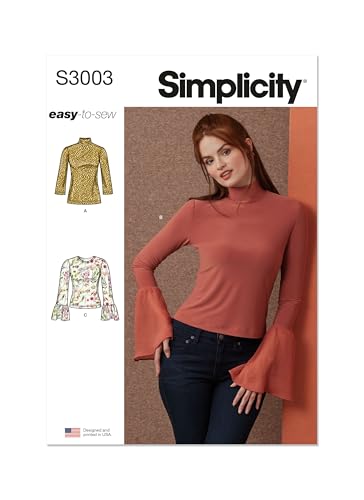 Simplicity SS3003H5 Schnittmuster-Paket für Damen-Strick-Tops, Design Code S3003, Größen 34-36-38-40, mehrfarbig von Simplicity