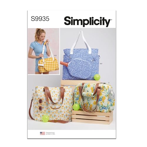 SIMPLICITY Schnittmuster SS9935OS Tragetaschen und Pickleball-Paddelbezug OS (Einheitsgröße) von Simplicity