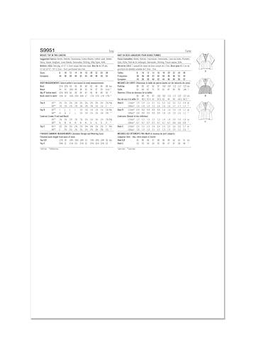 SIMPLICITY Schnittmuster SS9951Y5 Damenoberteil in zwei Längen, Y5 (46-50-52-54) von Simplicity