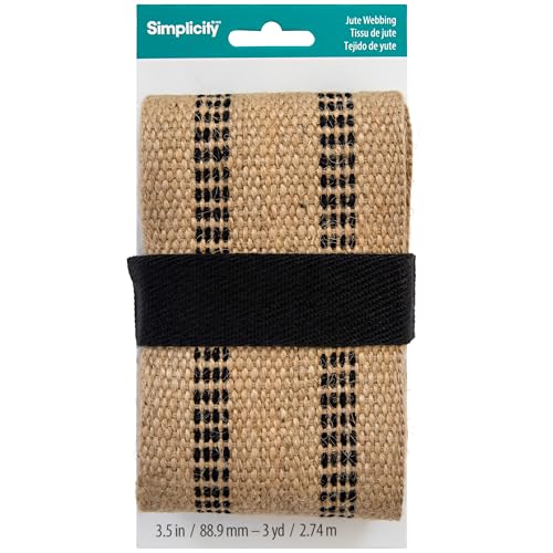 Simplicity 1459070031 Jute-Gurtband, 8,9 cm breit, 2,7 m, Schwarz von Simplicity