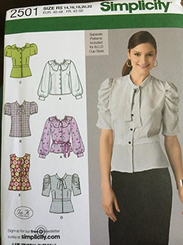 Simplicity 2501 Damenblusen Größe R5 14,16,18,20,22 von Simplicity