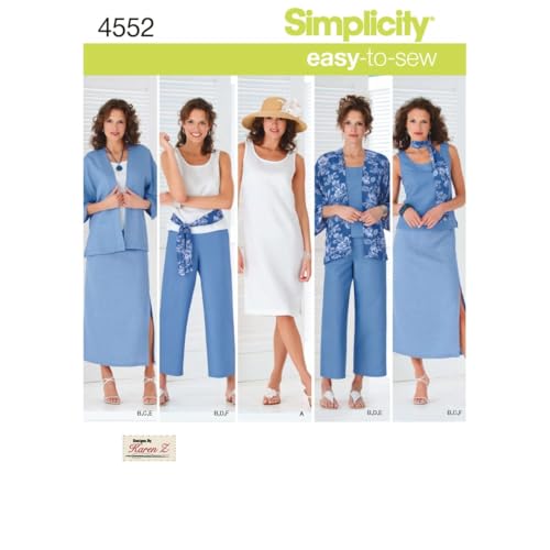 Simplicity Simplcity 4552Damen & Plus Size Smart und Casual Wear, Papier, weiß, BB (20W-28W) von Simplicity