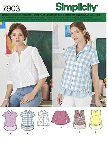 Simplicity 7903 Bluse kurz, Volantbluse, H5 (32-40) von Simplicity