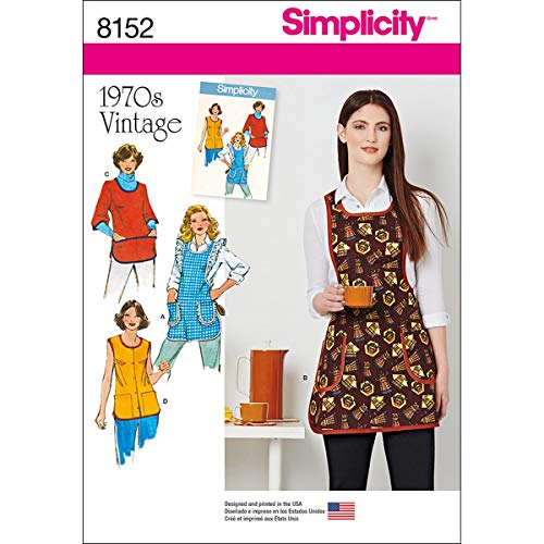 Simplicity 8152 Schnittmuster Vintage 1970 's Schürzen Schnittmuster, weiß von Simplicity