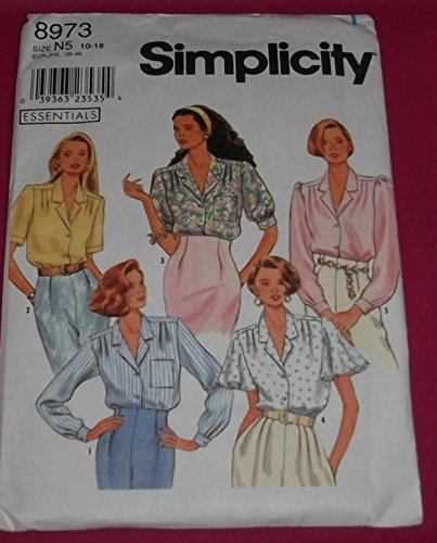 Simplicity 8973 Schnittmuster für Damenbluse mit Ärmelvarianten Größe 34-42 – Brustumfang 76-91 von Simplicity