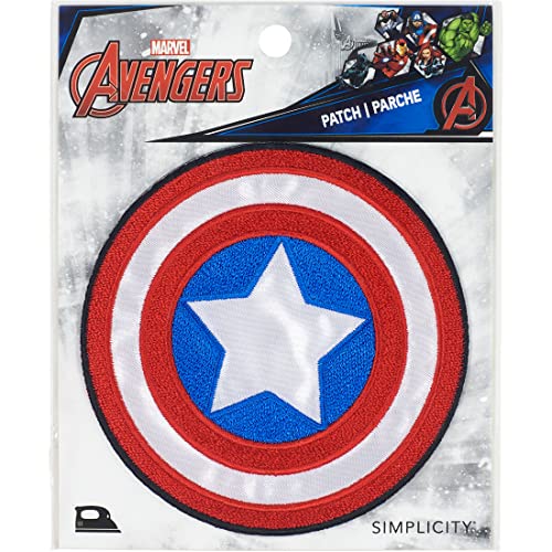 Simplicity Marvel Captain America Aufnäher zum Aufbügeln für Kleidung, Jacken und Rucksäcke, 8,9 cm D von Simplicity