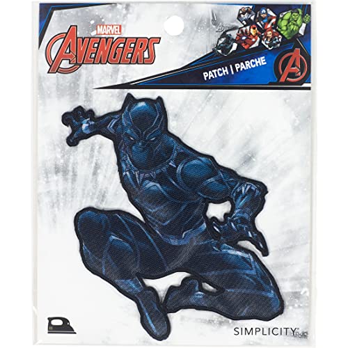 Simplicity 90-60120 Marvel Black Aufnäher zum Aufbügeln für Kleidung, Jacken und Rucksäcke, Schwarzer Panther, Eisen, 3.25" W x 3.5" H von Simplicity