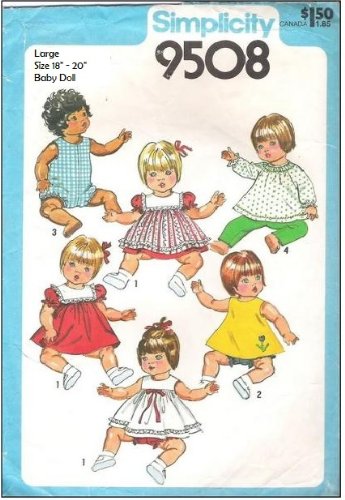 Simplicity 9508 Vintage Baby Doll Clothes Sewing Pattern for Dolls 18" - 20" von Simplicity