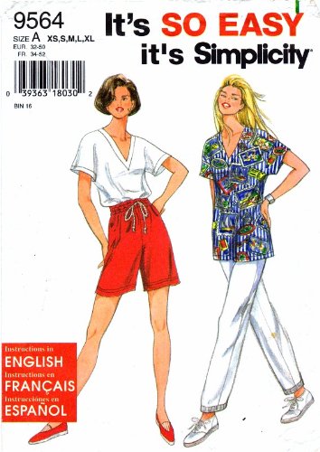 Simplicity 9564 Sewing Pattern Misses Pants Shorts Top Bust 30 1/2 - 46 von Simplicity