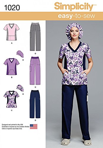 Simplicity Ladies Easy Sewing Pattern 1020 Top, Pants & Hat Uniforms von Simplicity