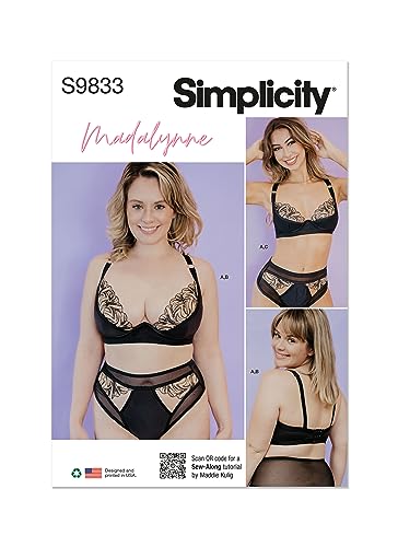 Simplicity Madalynne Intimates Schnittmuster-Set für Damen und Damen, BH, Höschen und Tanga, Design Code S9833, mehrfarbig von Simplicity