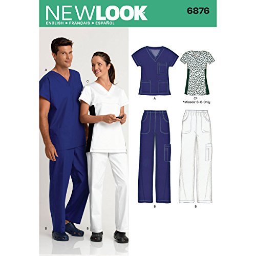 New Look Schnittmuster 6876: Damen-Schlupfkasack, Größe A, Papier, Mehrfarbig, A von New Look