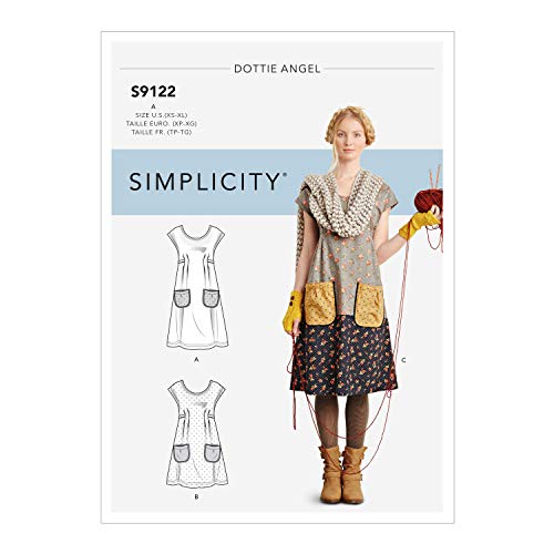 SIMPLICITY SS9122A Schnittmuster S9122 Damenkleider, Papier, verschieden, A (XS-S-M-L-XL) von SIMPLICITY