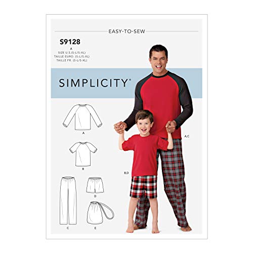 Simplicity SS9128A Schnittmuster S9128 Nachtwäsche für Herren und Jungen, Papier, verschieden, A (S - L/S - XL) von Simplicity