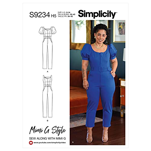 Simplicity SS9234H5 Mimi G Style Schnittmuster-Set für Damen, Puffärmel und ärmellos, Design Code S9234, mehrfarbig, Sizes 6-14 von Simplicity