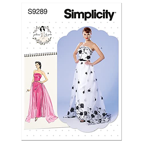 Simplicity Schnittmuster für Damen, trägerlos, Gürtel und Zugpaket, Code 9289, Größen 32-42, Weiß von Simplicity