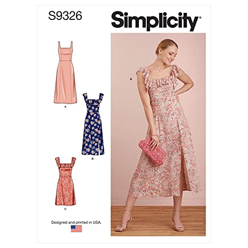 Simplicity Schnittmuster-Set für Damenkleid, Code S9326, Größen 42-44-46-48-50, mehrfarbig von Simplicity