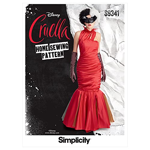 Simplicity SS9341R5 Damenkostüm, extravagant, gefüttert, Meerjungfrauen-Stil, Kostümkleid aus Disneys Film Cruella, 40-42 von Simplicity