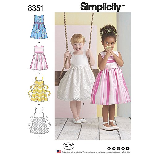 Simplicity Schnittmuster D0709/8351 Kinderkleid A (3-4-5-6-7-8) von Simplicity