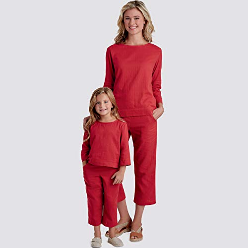 Simplicity Schnittmuster R10509/S9121 – Oberteil und Hose für Kinder und Damen, Größe: A (3–8/XS-XL) von Simplicity