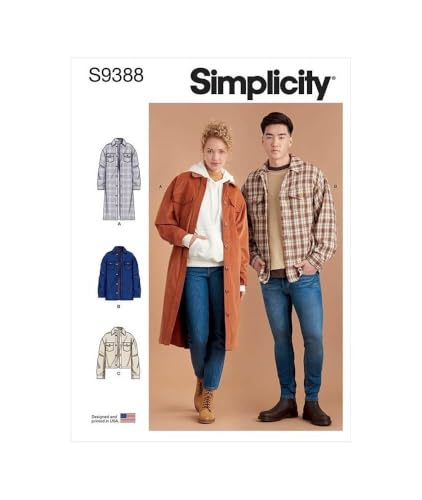 Simplicity Schnittmuster S9388 Unisex Hemdjacken von SIMPLICITY