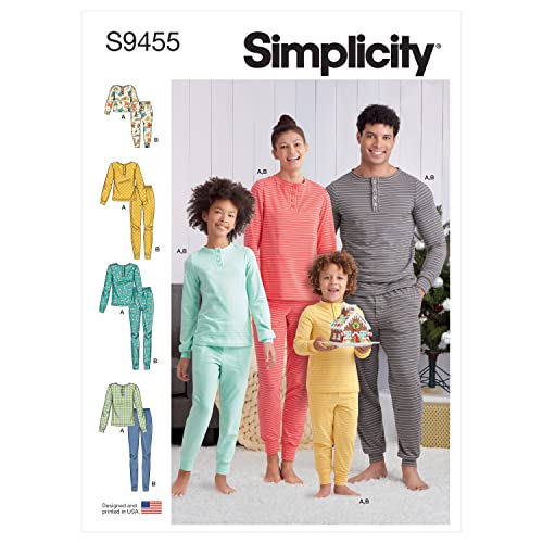 Simplicity Schnittmuster S9455 für Damen, Herren und Kinder Strickhosen und Oberteil von Simplicity