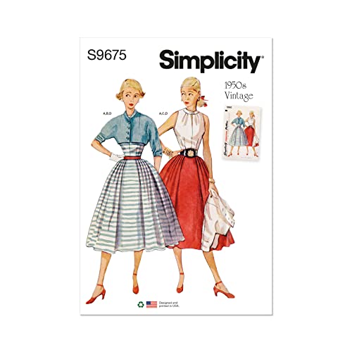 Simplicity Schnittmuster-Set für Damen, 1950er-Jahre-Stil, Röcke, Bluse und Jacke, Code S9699, Größen 34-36-38-40, mehrfarbig von Simplicity