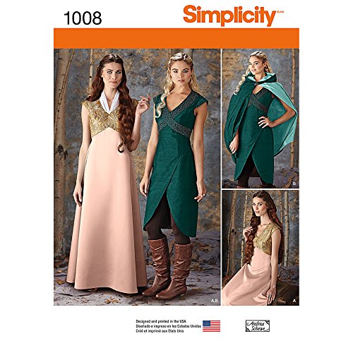 Simplicity Schnittmuster für Teenager und Damen, Renaissance-Faire, Cosplay, Halloween-Kostüm, Kleid, Größen 40-50 von Simplicity