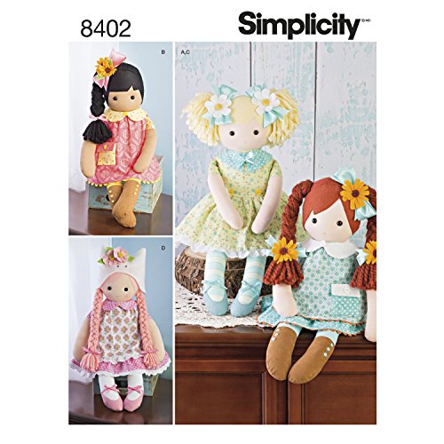 Simplicity Simplcity Schnittmuster 8402 Puppen mit Kleidung, 58,4 cm, Papier, weiß, 22 x 15 x 1 cm von Simplicity