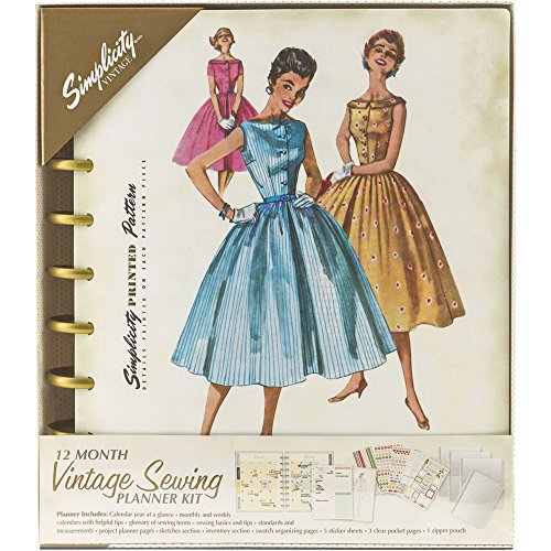 Simplicity Vintage Fashion Sewing 12-Monatsplaner, 232 Seiten, 21,1 x 24,1 cm von Simplicity