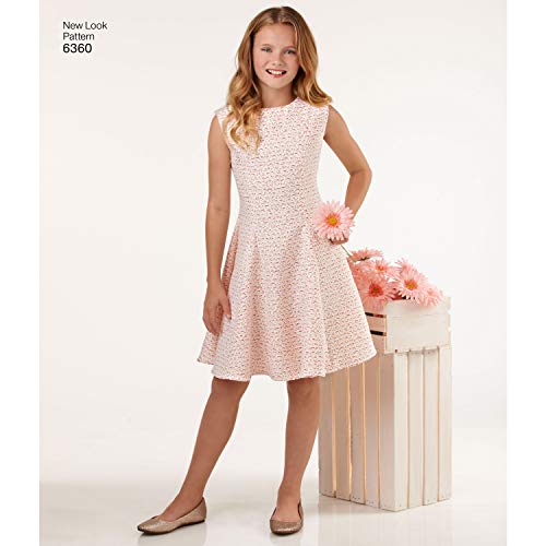 Simplicity Vintage New Look Schnittmuster für Mädchen Tweens Kleid, A (36-38-40-42), Multi-Coloured von Simplicity