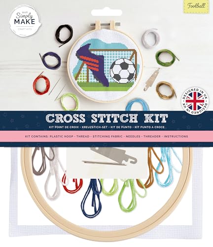 Simply MAKE Kreuzstich-Set, Fußball-Design, Kinder & Erwachsene, Reifen, Stickgarn, Erwachsenen-Bastelset, Anfänger-Bastelset Simply MAKE Kreuzstich-Set, Fußball-Design, Kinder & Erwachsene, Reifen, Stickgarn, Erwachsenen-Bastelset, Anfänger-Bastelset von Simply MAKE