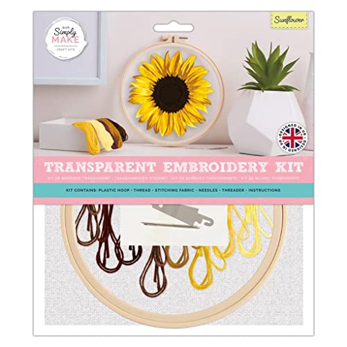 Simply Make Nähset für Erwachsene, Sonnenblumen-Nähnadel, Stickerei-Set, das perfekte Geschenk für jeden Kreativitäts-Enthusiasten oder Hobbyisten, ideal für Anfänger und Anfänger von Simply MAKE