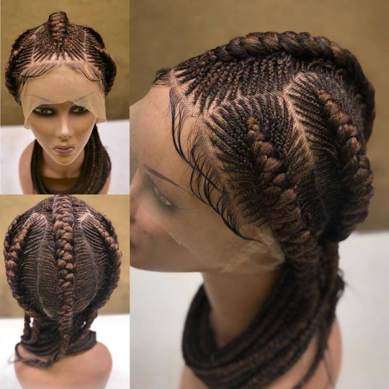 Echthaar Basierte Full Lace Cornrow Perücke von Simplygohair123