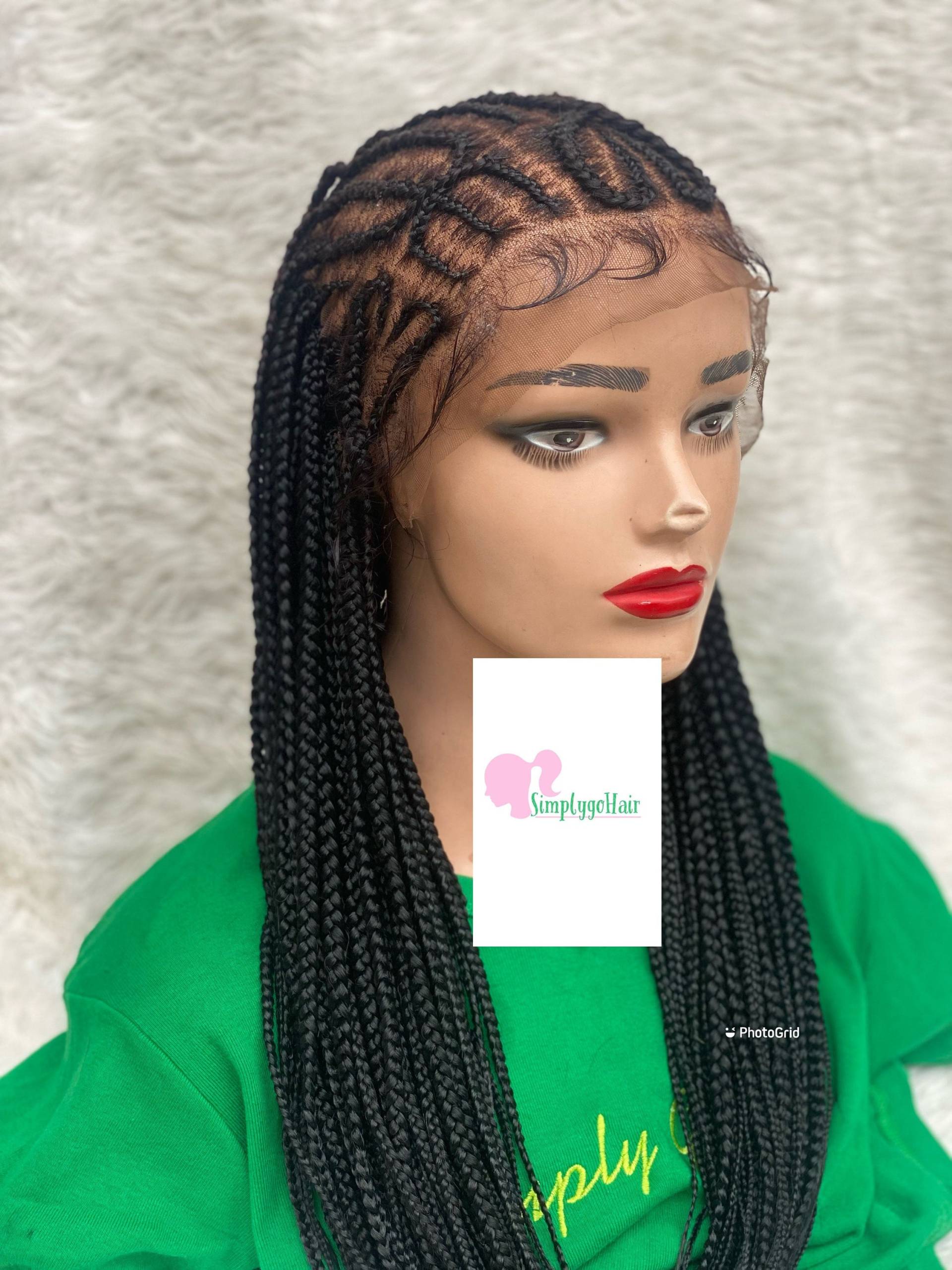 Geflochtene Perücke Mit Zwei Herzen Cornrow Frontale Spitze 13 X 6 Zoll von Simplygohair123